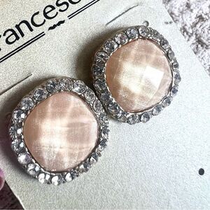 Francesca’s Pierced Blush Moonstone Cubic Bling New Earrings